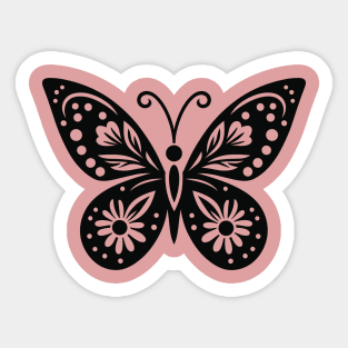 Floral Butterfly Sticker